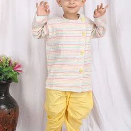 Polka Tots Boys Printed Regular Pure Cotton Straight Kurta with Dhoti Pants-picture-37
