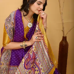 SHOPLANCE Ethnic Motifs Zari Saree image 3