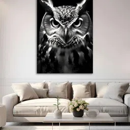 Craftnest creations Black Single Piece Canvas Birds and Animals Wall Paintings image 5