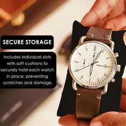 Kuber Industries Black & Transparent 6 Slots Wrist Watch Organiser image 3