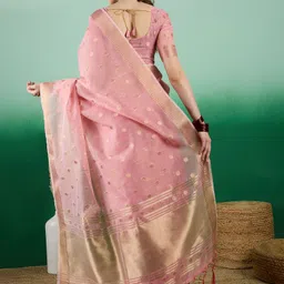 KALINI Woven Design Zari Organza Banarasi Saree image 3