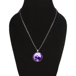 Utkarsh Silver-Plated Circular Pendants with Chains image 3