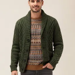 Mast & Harbour Men Cable Knit Cardigan-picture-15