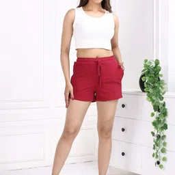 Mlada Women Cotton Regular Fit Mid-Rise Shorts-picture-39