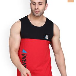 SLOWLORIS Men Pack Of 2 Printed Bio-Wash Combed Cotton Gym Vests-picture-7