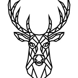 MECC Black Self-Designed Geometric Deer Wall Masks image 2