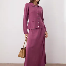Trendyol Shirt Collar Long Sleeves Sweater With Skirt-picture-19