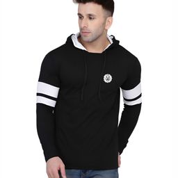 BEYOU FASHION Men Striped Hooded Cotton Slim Fit T-shirt-picture-29