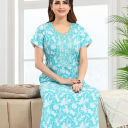 NIGHT QUEEN Embroidered Maxi Nightdress-picture-28