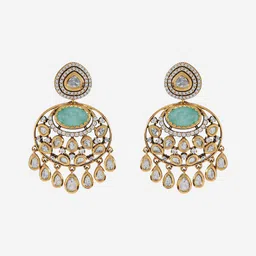 Kushal's Fashion Jewellery Kundan Studded Drop Earrings image 2