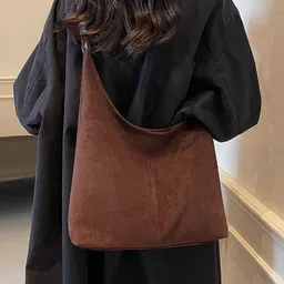 StyleCast x Revolte Suede Shopper Hobo Bag image 5