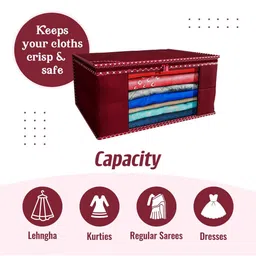 AMAK INC Maroon Fabric Multi-Utility Wardrobe Organisers image 4