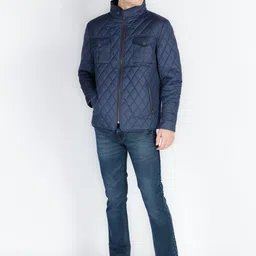 Status Quo Men Mock Collar Solid Casual Quilted Jacket image 3