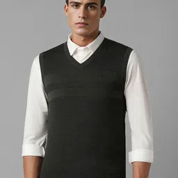 Louis Philippe Men Striped Sweater Vest-picture-40