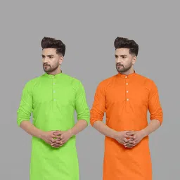 VS MALL Men Orange Kurtas-picture-48