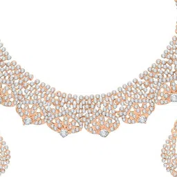 Atasi International Rose Gold-Plated Artificial Stone Studded Jewellery Set image 4