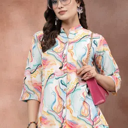 routes by all about you all about you Ombre Printed Shirt with Trousers Co-Ords image 5