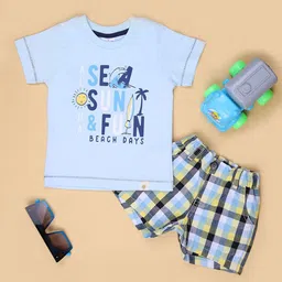 V-Mart Boys Printed Round Neck T-Shirt With Shorts-picture-27