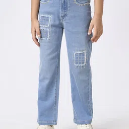 Ed-a-Mamma Girls Cotton Regular Fit Mid-Rise Mildly Distressed Jeans-picture-12