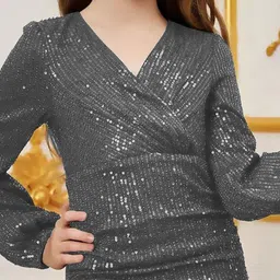 Vani Enterprise Embellished Net Dress image 4