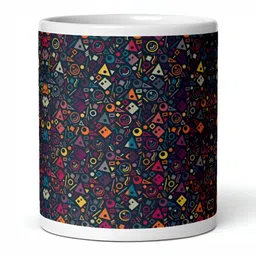 Mr UVD Navy Blue & Pink Graphic Printed Ceramic Glossy Mug 350 ml image 3