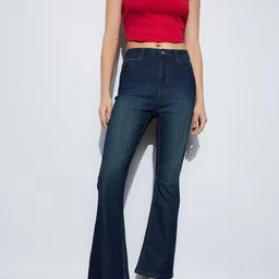 Ginger by Lifestyle Women Mid-Rise Stretchable Cotton Bootcut Jeans-picture-32