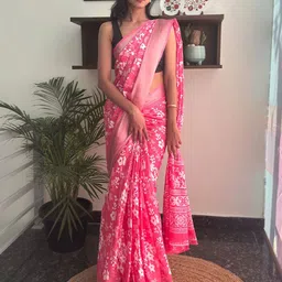 HELLA FASHIONS Floral Zari Saree image 3