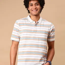 V-Mart Striped Polo Collar Pockets T-shirt-image-30