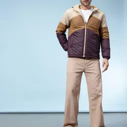 glitchez Colourblocked Hooded Padded Jacket image 4