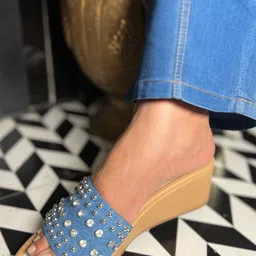 SANDAL STORIES Embellished PU Wedge Sandals image 5