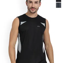 FTX Pack Of 3 Colourblocked Dry-Fit Round Neck Gym Vests 709-2_709-4_709-11-S-picture-43