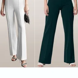 TYKUN Women Pack Of 2 Low-Rise Easy Wash Parallel Trousers-picture-11