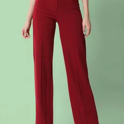 Dream Beauty Fashion Women Straight Fit High-Rise Easy Wash Pleated Trousers-image-99