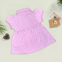 PARYAG Polka Dot Print Puff Sleeve Fit & Flare Dress image 2