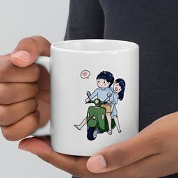 Mr UVD White & Blue Graphic Printed Ceramic Glossy Mug 350 ml-picture-33