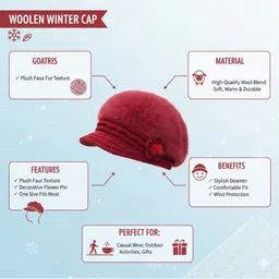 iSWEVEN Unisex Woollen Beanie image 2