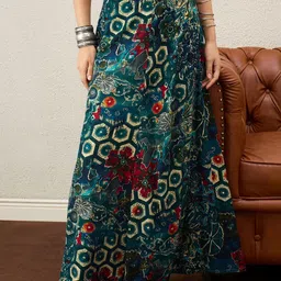 InWeave Foil Printed Maxi A-Line Skirt-picture-34