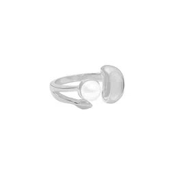 Yellow Chimes Rhodium Plated Pearls Beaded Finger Ring image 3