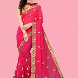 Florence Embellished Embroidered Pure Georgette Saree-picture-19