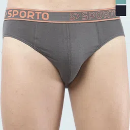 Sporto by Macho Men Pack Of 3 Cotton Basic Briefs Sporto_M1010-CH(1)-N(1)-Prt(1)-S-picture-21