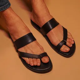 dmodot Pelle Francio Nero Men Leather Slip-On Comfort Sandals-picture-23