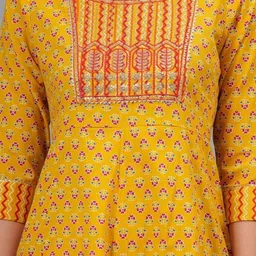 Jyoti Women Ethnic Motifs Printed Regular Thread Work Pure Cotton Kurta with Trousers & With Dupatta image 5