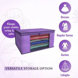 Kuber Industries Purpe & Pink 4 Pieces Foldable Drawer Organisers image 4