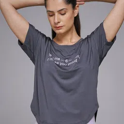 MKH Women Dri-Fit Typography Printed Round Neck Slim Fit T-shirt-image-97