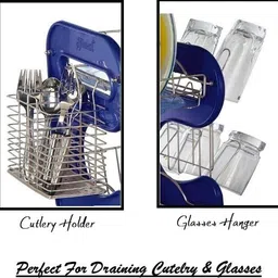 amol Utensil Kitchen Rack Premium Stainless Steel Dish Rack | Kitchen Organizers | Kitchen Stand Steel image 5