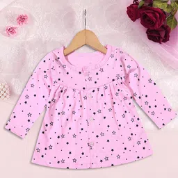 KIDEEZGUILD Girls Pack Of 3 Graphic Printed Long Sleeve Coton A-Line Dress image 4