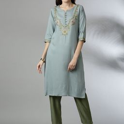 Anouk Women Embroidered Thread Work Kurta-picture-29