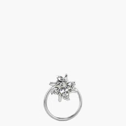 VALANOVA Women 14K White Gold & Certified Lab Grown Diamond Nosepin 0.39 gm-image-26