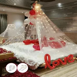 dequera Ballons 29 Pc Tent Romantic Decoration Set â€“ Red and White Balloons Foil Heart-picture-13