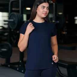 greenzo Women Solid Round Neck Polyester Navy Blue T-Shirt-picture-10